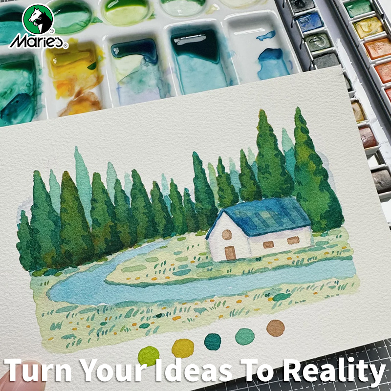 Кисть для акварели Marie's, 1  – обзор и цена Gouache Paint Set